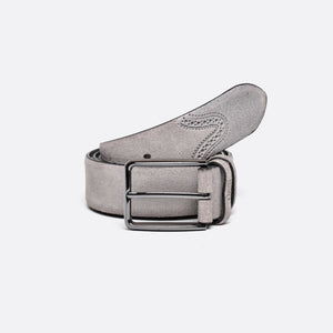 Milo - Light Grey Suede - Belt - Men - Austrich